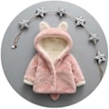 Miniatyrbilde 2 av 4: Søt katterøre-jakke i mykt fleece for barn 6 måneder - 6 år, falsk pelshette, yttertøy (5-6 år rosa)