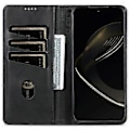 Miniatyrbillede 2 af 5: AZNS Etui til Samsung Galaxy A56 5G, PU-læder med kohudtekstur, tegnebog telefoncover - Sort (Sort)