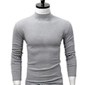 Miniatyrbilde 1 av 5: Fianao Herre Skjorte Ensfarget Halvhøy Krage Casual Slim Lang Erme Tight Tight for Inner Wear (2XL Grå)