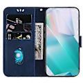 Miniatyrbillede 2 af 5: Til Motorola Edge 40 Neo 5g Mobiltelefon Etui Sød Tiger Trykt PU Læder Flip Cover (Mørkeblå)