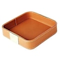 Miniatyrbillede 4 af 5: Læder Skrivebordsopbevaringsbakke Catchall Organizer Bakke til Entrébord til Opbevaring af Smykker Ur Telefon Pung Container A