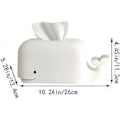 Miniatyrbillede 1 af 5: Silikon Vævspapir Dispenser Sød Hvalformet Vævspapir Dispenser Holder Serviet Organiser til Badeværelse Vanity Bordplader (hvid 1 stk)