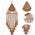 Miniatyrbillede 5 af 5: (Brun) Macrame Vævning Vægophæng Drømmefanger Trekant Kvast