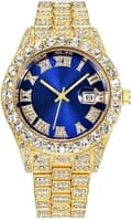 Herrar Diamant Klocka Mode Kristall Vatten Diamant Brittisk Analog