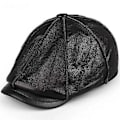 Miniatyrbillede 2 af 5: Ottekant Beret Hat Mænd Vinter Herre Koeskindslæder Elegant Mode Student Sprog Kasket Snapback Kasketter Til Chauffør Cabbie Kangol (brun)