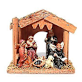 Miniatyrbillede 1 af 4: Julepynt Julekrybbe Ornamenter Jesu Fødsel Krybbe Kammer Jesus Fødselsscene Religiøse Kirkepynt 14*7*13cm (A)