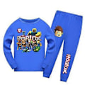 Miniatyrbilde 1 av 5: 7-14 år Barn Gutter Jenter Roblox Spill Trykk T-skjorte Topper Bukser Pyjamas Sett Pjs Sleepwear Nattøy (13-14 år Mørk Blå)