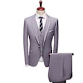 Miniatyrbild 1 av 5: Fianao Kostym 3-delad Slim Plus Size Enfärgad Rak Byxdress Separata (2XL Ljusgrå)