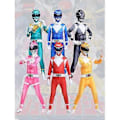 Miniatyrbild 5 av 5: Mighty Morphin Power Rangers Cosplay Kostym Jumpsuit Bodysuit Party Maskerad Set för Män Kvinnor (170 Svart)