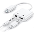 Pikkukuva 1 / 5: [Apple MFi -sertifioitu] Kuuloke-adapteri iPhonelle, 2-in-1 Lightning - 3,5 mm kuuloke- ja latausliitäntä AUX-ääniadapteri yhteensopiva iPho