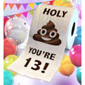 Pikkukuva 4 / 5: Painettu WC-paperi Holy Poop You're 13 Painettu WC-paperi Gag-lahja – Hyvää 1.