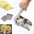 Miniatyrbilde 4 av 5: Potetskiver i rustfritt stål, metallskjærer for husholdningsbruk, verktøy for å kutte pommes frites, potetpresse