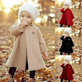 Miniatyrbilde 1 av 4: Jentefrakk uten krage, poncho, kappe, knappjakke, yttertøy (4-5 år, beige)