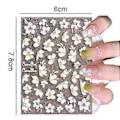 Miniatyrbild 2 av 5: Nagelsticker 5d utsökt präglad nageltillbehör självhäftande nageldekoration blomster carving design akryl nagel