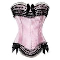 Pikkukuva 2 / 5: Seksikäs satiini- ja pitsiverhoillinen korsetti, ylirintainen burleskikorsetti, yläosa, vartalonmuotoilija, alusvaatteet, showtyttöjen puvustus, pluskoko (5XL 8068 sininen)