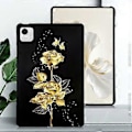 Miniatyrbild 2 av 4: För Honor Pad X9a TPU Skal Mönstertryck Slim Tablet Skyddsfodral (Gyllene Fjärilsros)