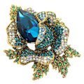 Miniatyrbillede 2 af 5: Blomster Brosche Pin Rhinestone Pin Dame Mode Smykker Bling Flow
