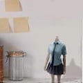 Miniatyrbild 4 av 5: Actionfigurer Kjol 1/6 Skala Kvinnlig Skjorta Uniform Miniatyr Karaktär Kläder Hantverk Kläder Docka Slips för Klubb Studierum (Blå)