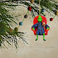 Miniatyrbillede 4 af 4: 2023 Julepynt med sjov Grinch 2D Ornament til juletræet - Grøn Monster Akryl Vedhæng Gave (D)