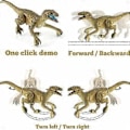 Miniatyrbild 3 av 4: Velociraptor simulering fjärrkontroll dinosaurie ljus och ljudeffekt svängande gående elektrisk modell pojkleksak (grön)