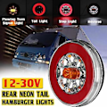 Miniatyrbild 2 av 5: Runda LED 4-i-1 Lastbils Bakljus 12-24V Dynamisk Bakblinkers Backväxel Bakbroms Stopplampa För