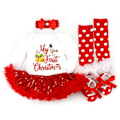 Miniatyrbild 1 av 2: Spädbarnsflickor Min Första Jul Tutu Klänning 4-delad Outfit Set Julgåvor (3-6 Månader A)