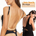 Miniatyrbillede 2 af 5: Rygløs Body Shaper til kvinder Push Up BH Lav Ryg Thong Bodysuit.M.Sort