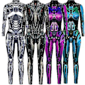 Miniatyrbild 1 av 3: Robot Punk Jumpsuit Catsuit Kvinnors Kostymer Zentai Halloween Bodysuit V (S 3)