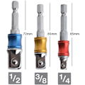 Miniatyrbild 5 av 5: 3-pack Socket Holder Adapter för Borrmejsel, Färgade Ex