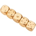 Miniatyrbilde 5 av 5: Terningsett med eske, 5 stk aluminiumslegering terninger sett med oppbevaringsboks egnet for en rekke brettspill, poker, monopol, etc. (Firkant-gull)