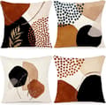 Set med 4 Linne Kuddfodral Modern Boho Soffkudde Abstrakt Mönster för Sovrum Utomhus Kuddfodral 45x45cm