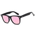 Black Wayfarer Sunglasses Pink Mirror Black