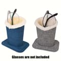 Glasögonhållare med plyschfoder - 2 st (blå + grå)