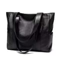 Elegant Svart PU-läder Tote Bag - Mångsidig & Rymlig