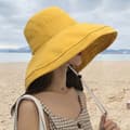 Miniatyrbild 4 av 6: Solid Color Fisherman Hat Foldable Fashionable Summer Hat for Commuting deep cerulean