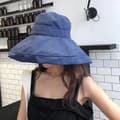 Miniatyrbild 6 av 6: Solid Color Fisherman Hat Foldable Fashionable Summer Hat for Commuting Beige