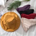 Miniatyrbild 5 av 6: Solid Color Fisherman Hat Foldable Fashionable Summer Hat for Commuting Yellow