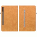 Miniatyrbillede 2 af 5: for Samsung Galaxy Tab S9+ PU Læder Tablet Etui Lynlås Lomme Kortpladser Tegnebog Stativ Cover-Gul-WELLNGS Yellow
