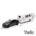 Pikkukuva 1 / 5: 1/32 Trailer RV Kuorma-auton leluautomalli Alloy Diecast Maastoauto Camper äänen ja valon leluautomalli lapsen lelujen kokoelma lahja -WELLNGS Black