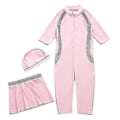 Miniatyrbild 4 av 5: Flickors Badkläder Barnens Badkläder Enfärgad Burkini Badkläder Strandkläder - WELLNGS Pink 12-13 Years