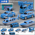 Miniatyrbillede 1 af 5: Magnetiske Transformering Ingeniør Biler Samle Legetøj - WELLNGS City 16pcs