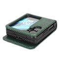Miniatyrbillede 3 af 5: Kompatibel med Oppo Find N2 Flip 5G PU Læder Foldbar Telefon Cover Præget Trekant Telefon Cover med Kort Slots-WELLNGS Green