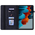 Miniatyrbillede 5 af 5: for Samsung Galaxy Tab S9+ PU Læder Tablet Etui Lynlås Lomme Kortpladser Tegnebog Stativ Cover-Sort-WELLNGS Black