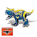 Miniatyrbillede 1 af 5: 1 stk. Jurassic Stor Størrelse Dinosaur Byggeklodser T-rex Quetzalcoatlus Spinosaurus Actionfigurer Børnelegetøj - WELLNGS Carnotaurus blue