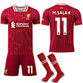 Miniatyrbild 1 av 2: 2024-2025 Liverpool FC Hemma Fotbollströja för Barn och Vuxna (med Strumpor) Storlek 11 M.SALAH-WELLNGS No.11 M.SALAH 24