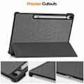 Miniatyrbillede 4 af 5: Kompatibel med Samsung Galaxy Tab S10 FE+ Cover Anti-Drop Læder Stand Tablet Cover - Rød-WELLNGS Grey