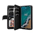 Miniatyrbilde 4 av 5: 5G Lommebok Etui Kompatibelt med Nokia G50 med Kortholdere og PU Lær Glidelås Flip Cover Kompatibilitet-WELLNGS Black