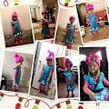 Pikkukuva 4 / 4: Tyttöjen mekko Trolli Bobby Cosplay-asu Tyttöjen mekko Streetwear Halloween-asu Lasten kaulakoru Peruukki Hieno mekko Tyttöjen mekko - WELLNGS 868-3pcs 120(5-6Y)