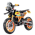 Pikkukuva 2 / 4: 1:8 Tekninen huipputekninen moottoripyörä Motocross Crf -malli Rakennuspalikat Maastoauto Moto Moc -palikat Lahjat Diy Lelut Lapset Pojat-WELLNGS 565PCS
