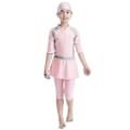 Miniatyrbild 1 av 5: Flickors Badkläder Barnens Badkläder Enfärgad Burkini Badkläder Strandkläder - WELLNGS Pink 12-13 Years
